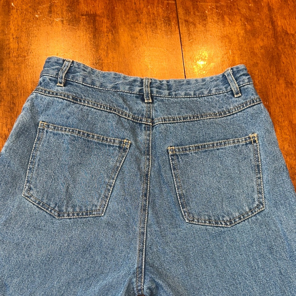 MinkPink X Disney Embroidered Rose Blue Jeans - Picture 3 of 5